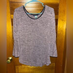 Pinkish black 3/4 Sleeve Relaxed Tee